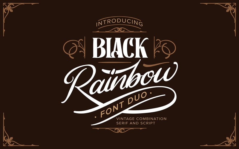 Black Rainbow | Duo Vintage Serif och Cursive Font