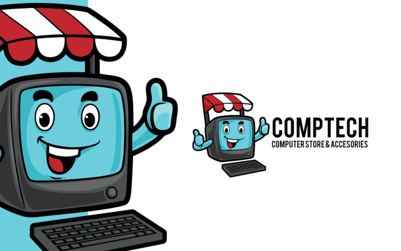 Computer Store Mascot Logo Template