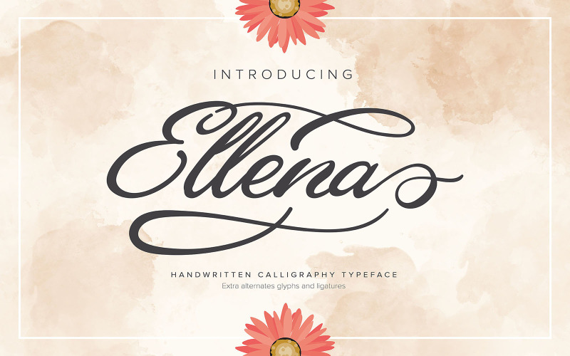 Ellena | Kézzel írott kalligráfia betűkészlet