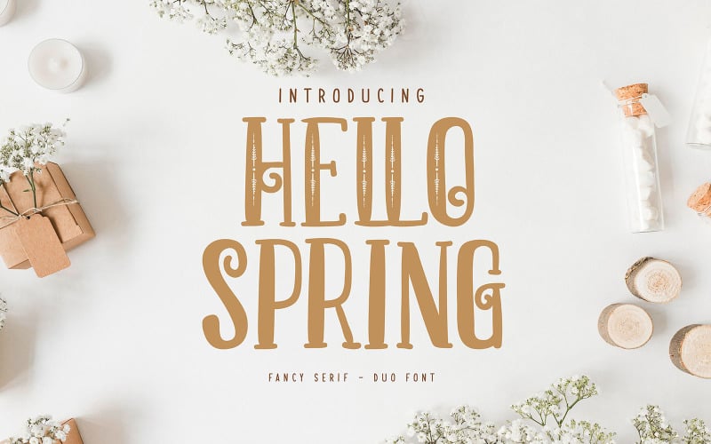 Hello Spring | Fancy Serif Duo Font