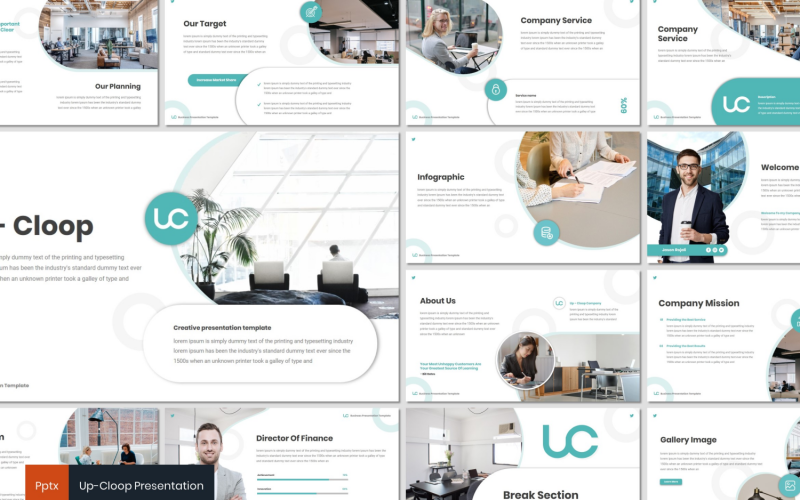 Modello di PowerPoint up-cloop