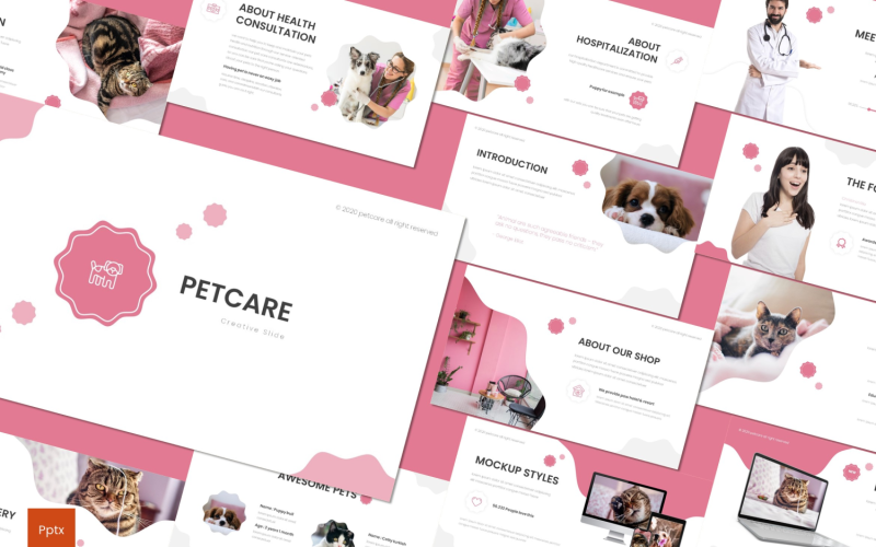 Petcare PowerPoint sablon