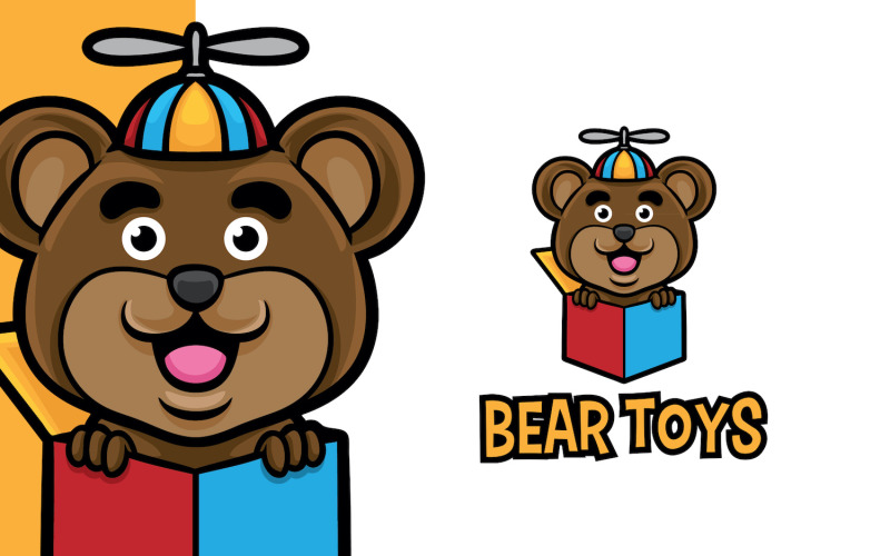 Plantilla de logotipo de mascota de juguetes de oso