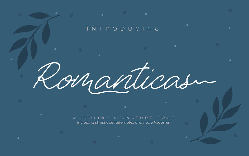 Romanticas | Police de signature Monoline