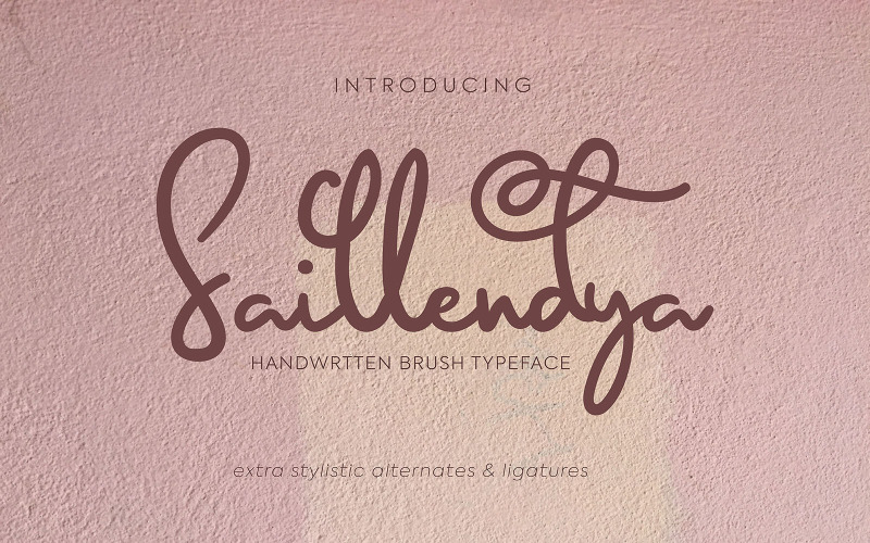 Saillendya | Handskrivet typsnitt för borsttyp