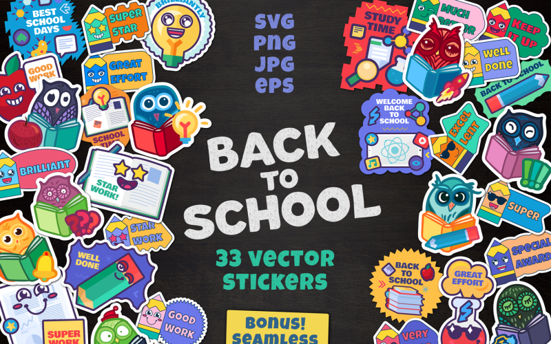Download Иллюстрация "Cartoon School Stickers Set - Illustration" / Cartoon School Stickers Set - Illustration - Иллюстрация на тему графика owl,school,vector,bird,notebook,cartoon,character,animal,book,teacher,set,wise,smart,element,study,mathematics,supplies,kids,background,reading