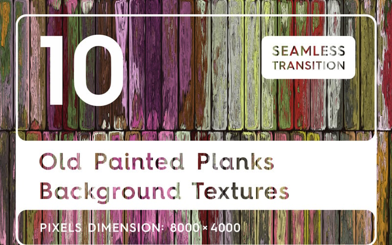 10 Old Painted Planks Textures Background