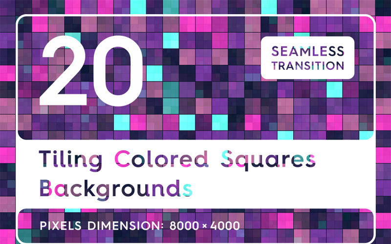 20 Fliesen farbige Quadrate Hintergrund
