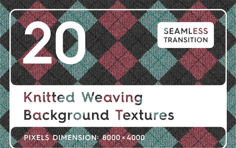 20 pletených textur na pozadí