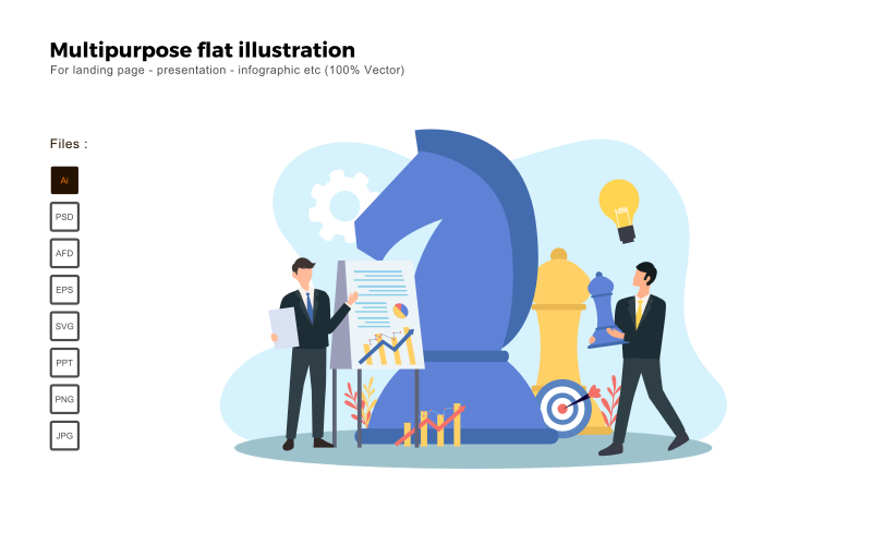 Multipurpose Flat Illustration Business Strategy - Vector Image