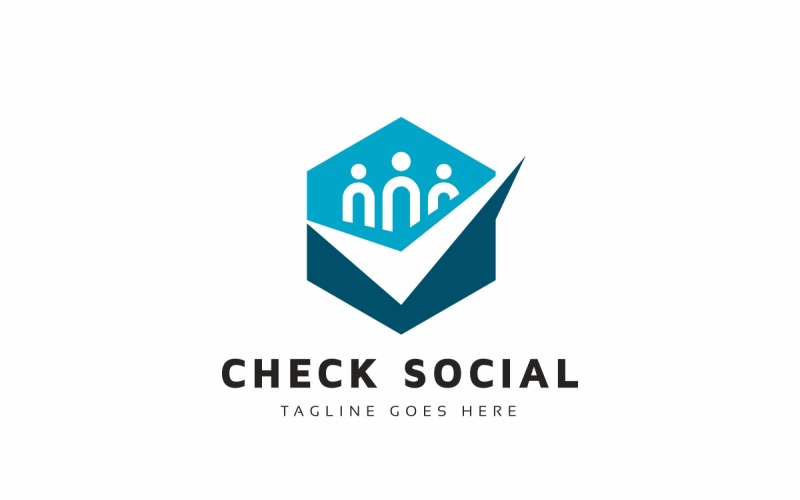 Download Шаблон логотипа "Check Social Logo Template" / Check Social Logo Template - Шаблон логотипа на тему графика agency,approve,approved,blog,business,check,child,children,company,corporate,good,help,human,identity,logo,man,network,ok,okay,people