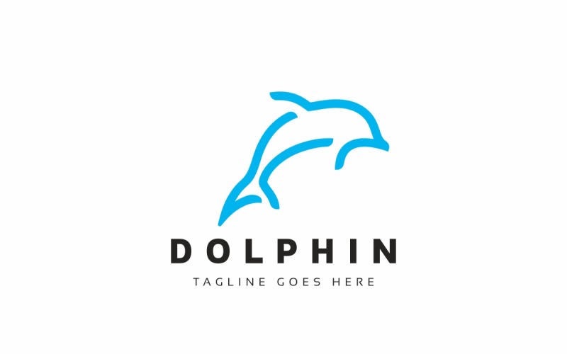 Download Шаблон логотипа "Dolphin Logo Template" / Dolphin Logo Template - Шаблон логотипа на тему графика animal,animals,blue,company,cute,dolphin,fish,flat,iconic,jump,logo,seo,simple,sleek,sophisticated,trend,trends,water