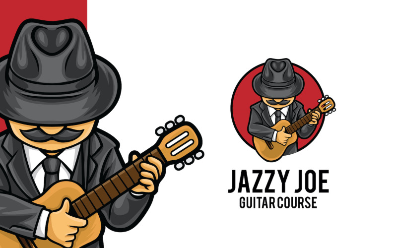 Download Шаблон логотипа "Guitar Course Logo Template" / Guitar Course Logo Template - Шаблон логотипа на тему графика logo,logomascot,mascot,logotemplate,character,illustration,vector,graphic,music,instrument,guitar,course,lesson