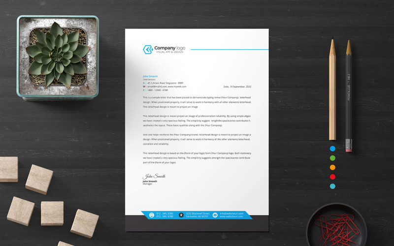 Papier à en-tête - Modèle d'identité d'entreprise