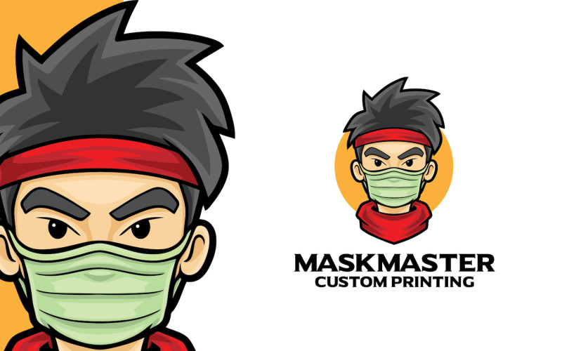 Download Шаблон логотипа "Masker Hero Logo Template" / Masker Hero Logo Template - Шаблон логотипа на тему графика logo,logomascot,mascot,logotemplate,character,illustration,vector,graphic,mask,masker,health,hero,equipment,protection