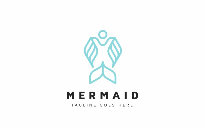 Download Шаблон логотипа "Mermaid Logo Template" / Mermaid Logo Template - Шаблон логотипа на тему графика adventure,aquatic,brand,branding,company,creature,deep,fairy tale,fairytale,fantasy,fish,game,lady,logo,mermaid,mermaids,mythological,psd,sea,spa