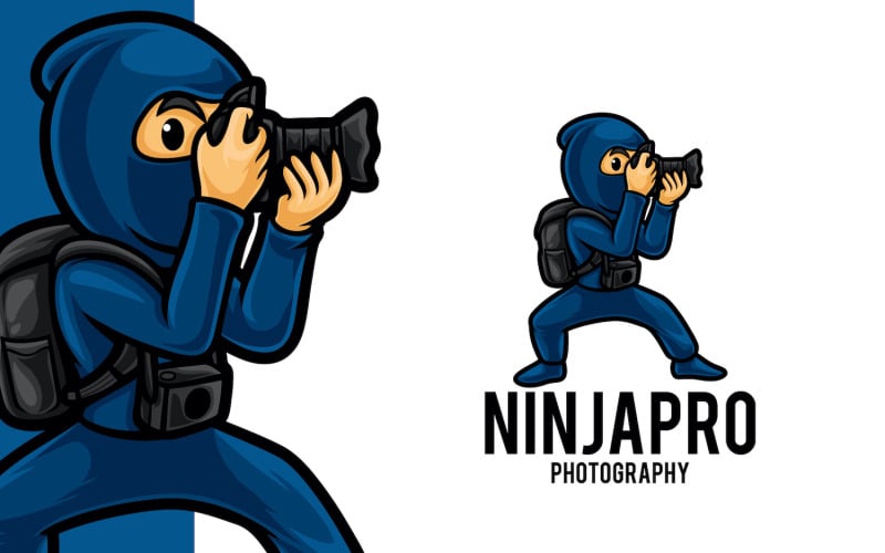 Plantilla de logotipo de fotógrafo Ninja