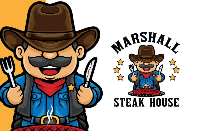 Steak House Restaurant Logo Template