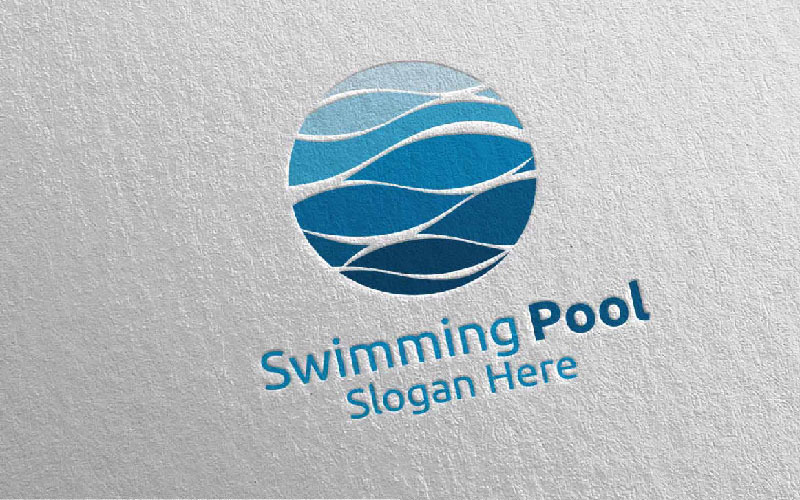 Modelo de logotipo 34 para serviços de piscina