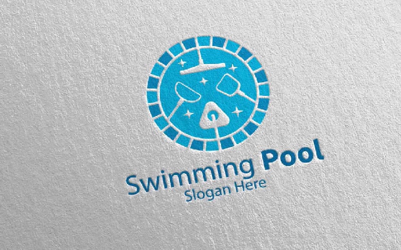 Yüzme Havuzu Hizmetleri 22 Logo Şablonu