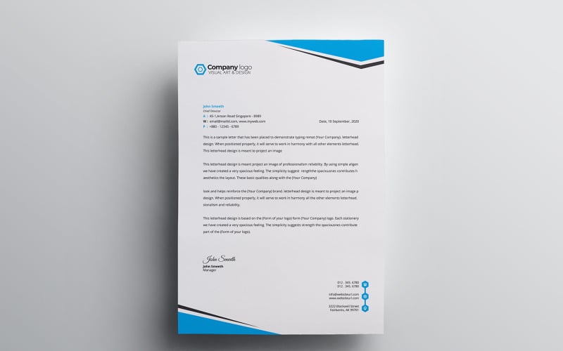 Briefkopf - Vorlage für Corporate Identity