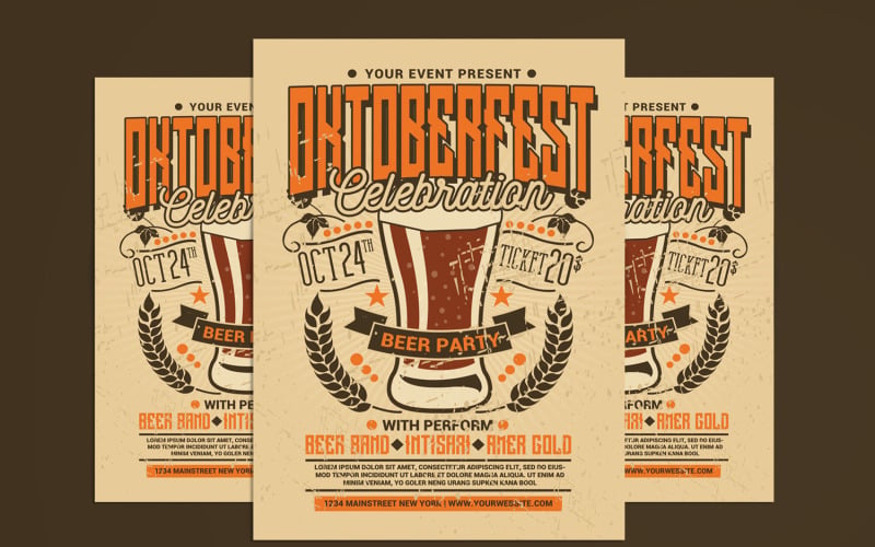 Dépliant de célébration de l'Oktoberfest - Modèle d'identité d'entreprise