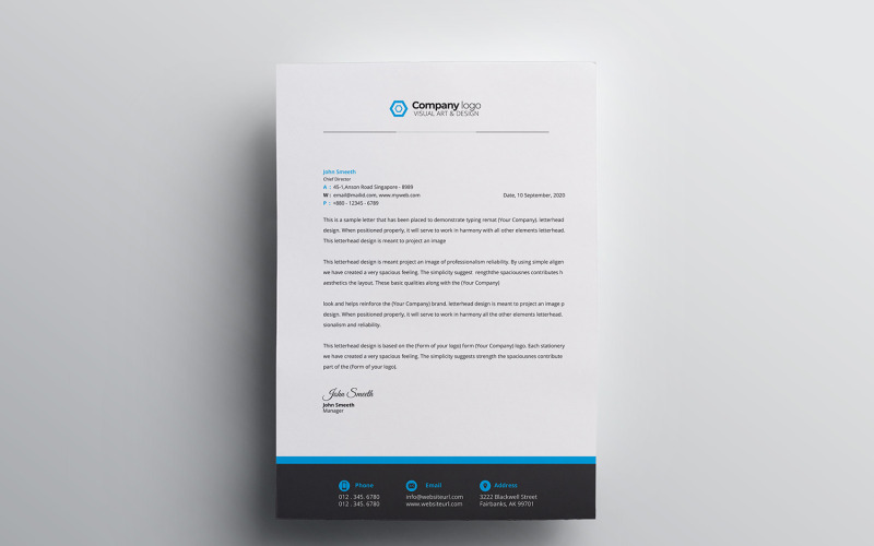 Papier à en-tête - Modèle d'identité d'entreprise