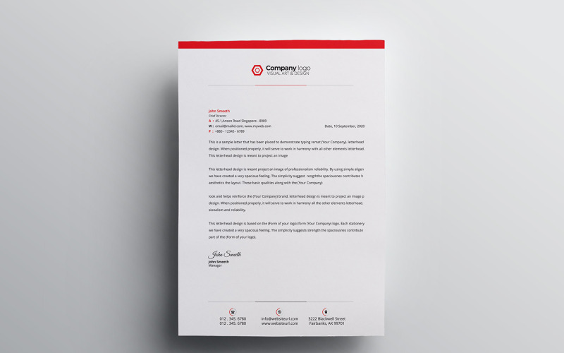 Papier à en-tête - Modèle d'identité d'entreprise
