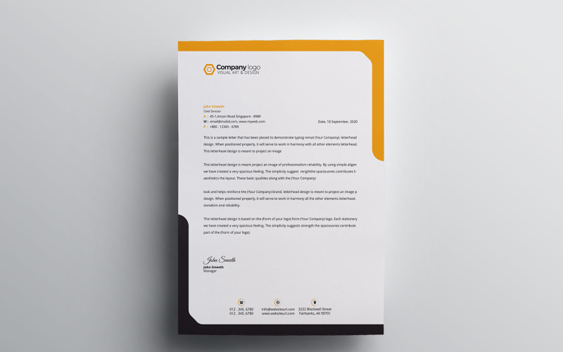 Papier à en-tête - Modèle d'identité d'entreprise