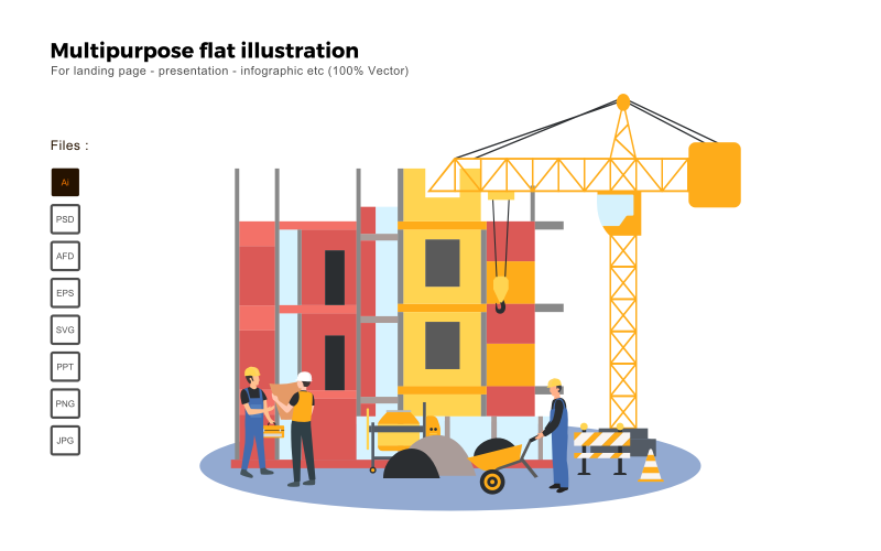 Multipurpose platt illustrationentreprenörspersonal - vektorbild