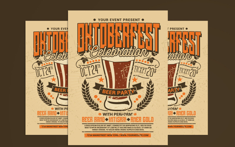 Oktoberfest ünnepi szórólap - Vállalati-azonosság sablon