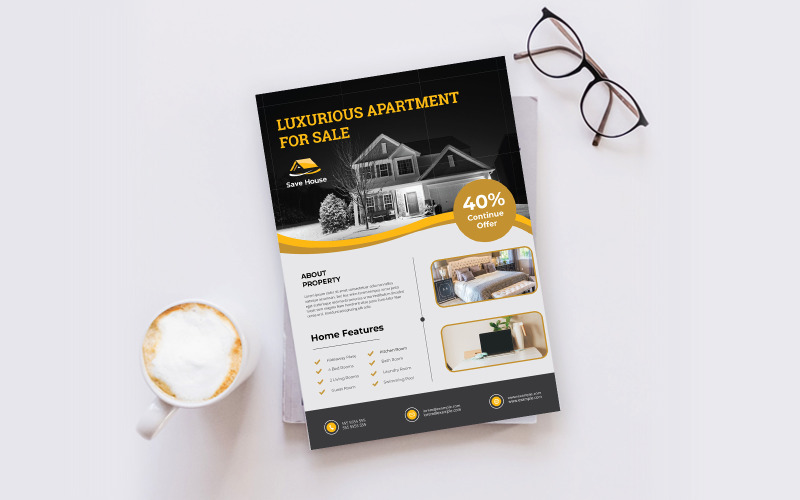 Download Фирменный стиль "Real Estate Flyer - Corporate Identity Template" / Real Estate Flyer - Corporate Identity Template - Фирменный стиль на тему графика flyer,template,design,business,poster,corporate,estate,real,concept,print,company,architecture,modern,construction,creative,home,sale,style,industry,building