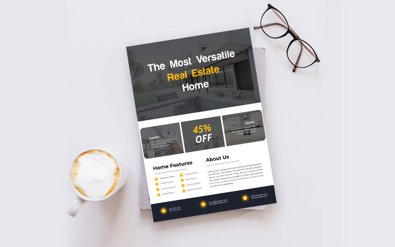 Download Фирменный стиль "Real Estate Flyer - Corporate Identity Template" / Real Estate Flyer - Corporate Identity Template - Фирменный стиль на тему графика flyer,template,design,business,poster,corporate,estate,real,concept,print,company,architecture,modern,construction,creative,home,sale,style,industry,building