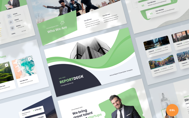 Шаблон презентації річного звіту Google Slides