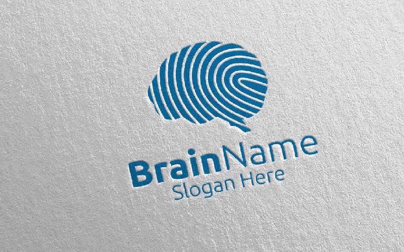 Think Idea Concept 10 Logo Şablonu ile Beyin Teknolojisi