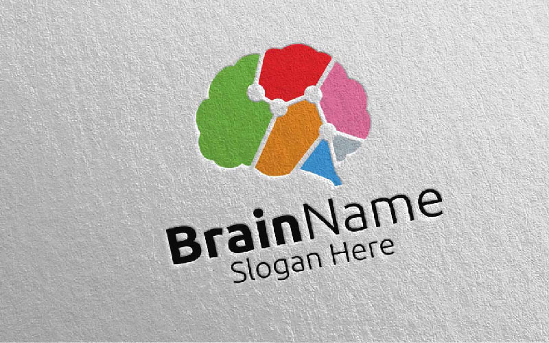 Brain Technology with Think Idea Concept 3 Logo Template