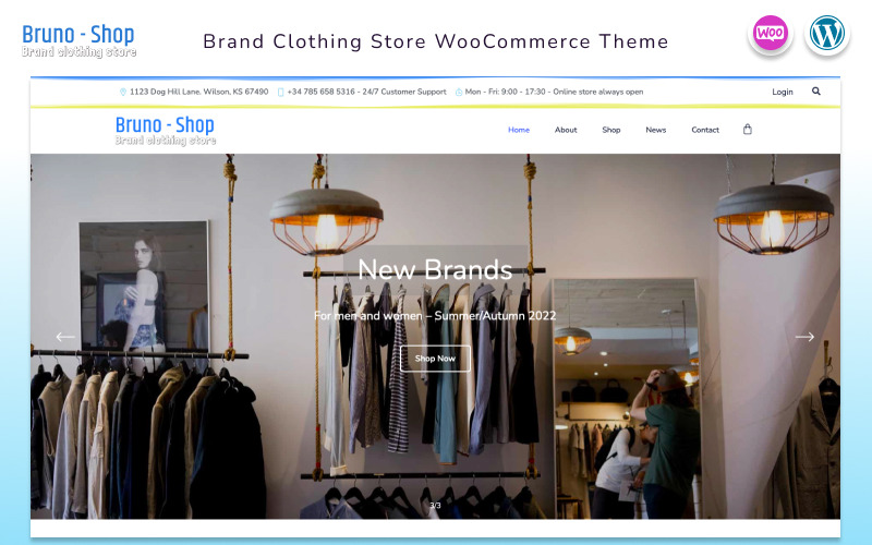 Bruno-Shop - Çok Fonksiyonlu Giyim Mağazası WooCommerce Teması