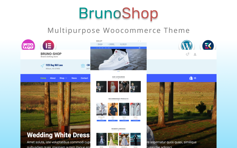 Bruno Shop - Tema multipropósito Elementor WooCommerce