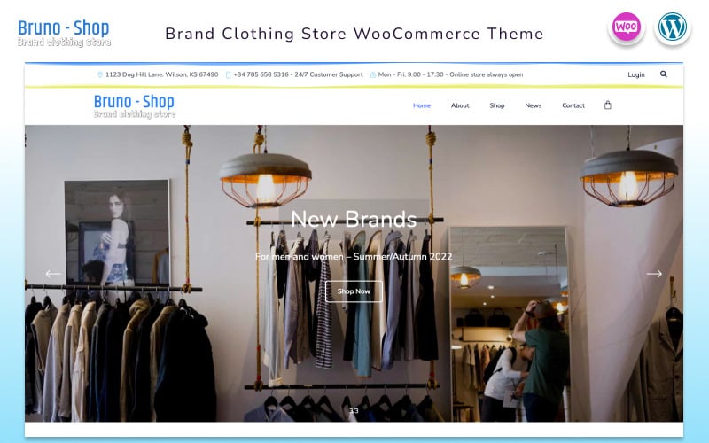 Bruno-Shop - Wielofunkcyjny sklep odzieżowy Motyw WooCommerce