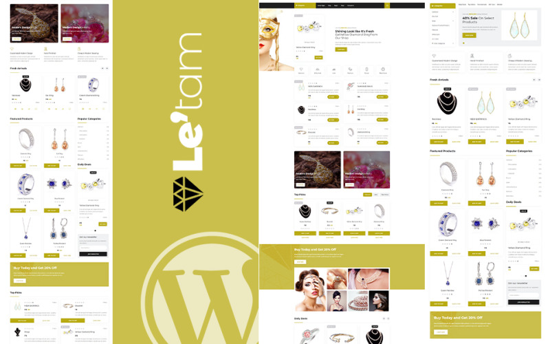 Le'tam | Mücevher Mağazası WordPress Teması