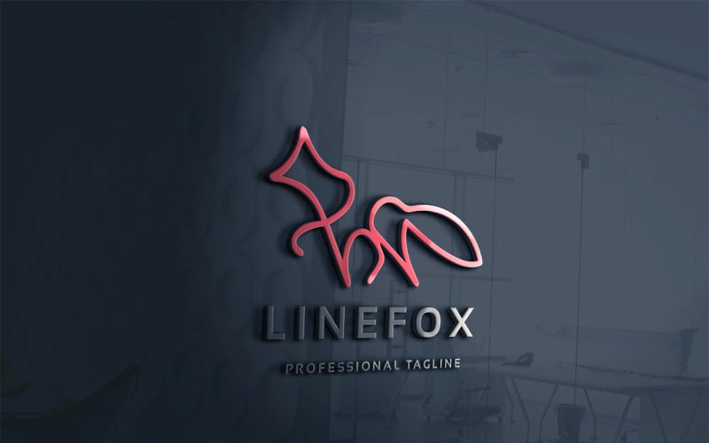 Line Fox Logo Template