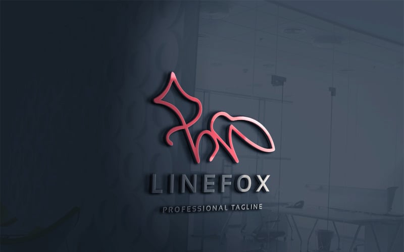 Line Fox Logo Vorlage