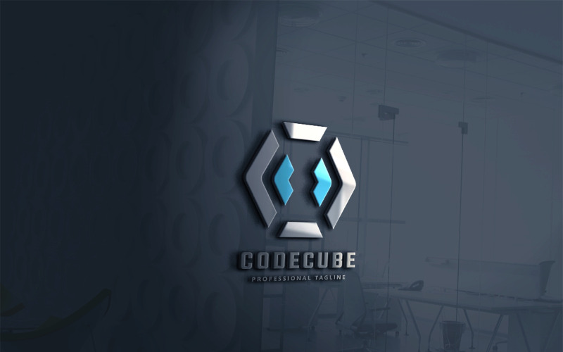 Modelo de logotipo do Code Cube