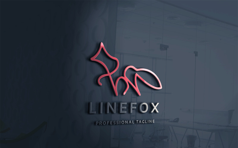 Plantilla de logotipo de línea Fox