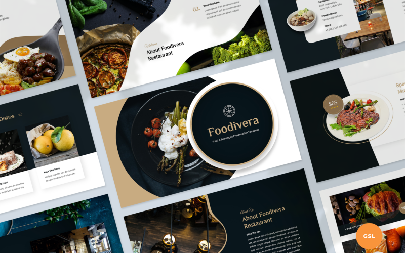 Plantilla de presentación de alimentos y bebidas Presentaciones de Google