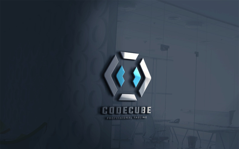 Шаблон логотипа Code Cube