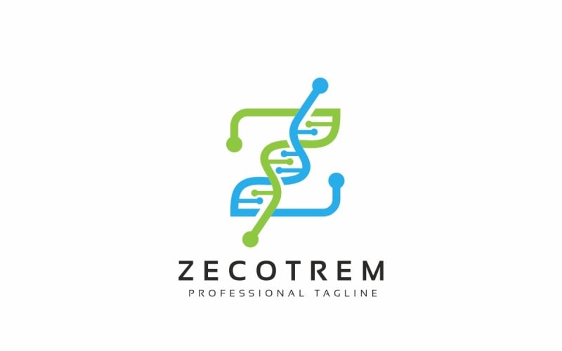 Шаблон логотипа ДНК Z письмо