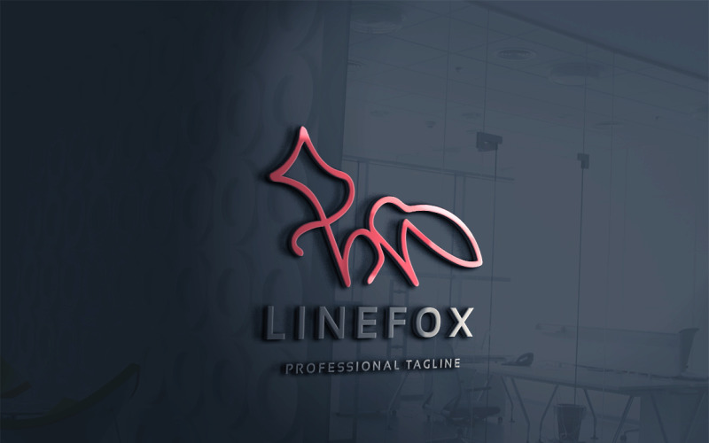 Шаблон логотипа Line Fox