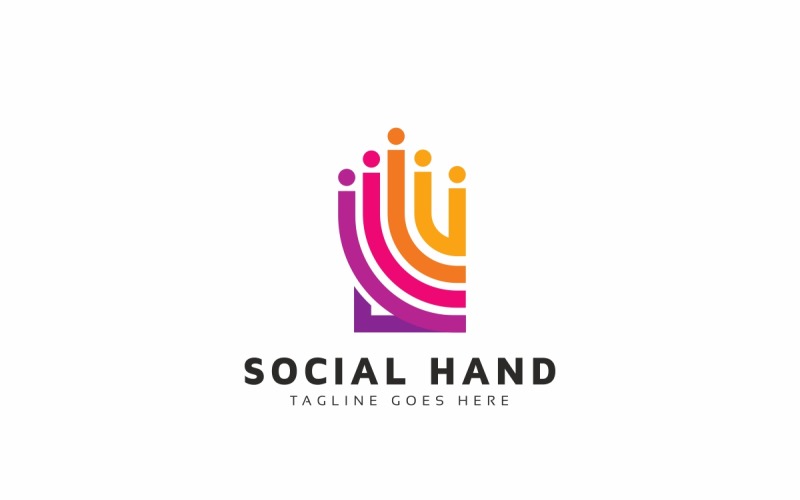Social Hand Logo Template