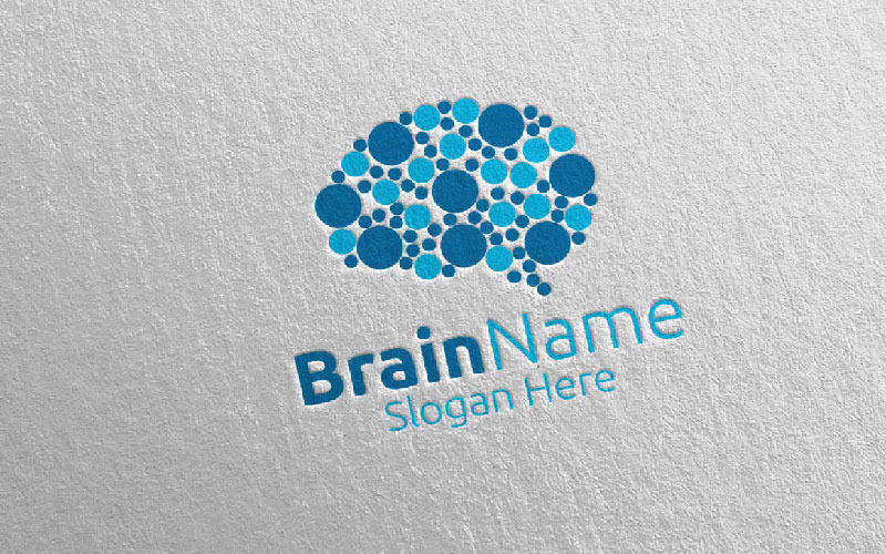 Technologie du cerveau avec modèle de logo Think Idea Concept 11